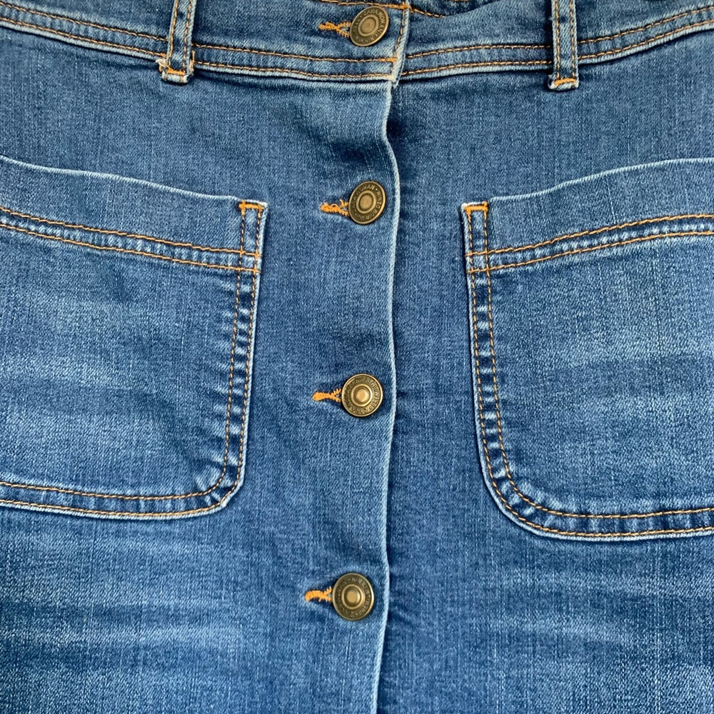 Zara Distressed Denim Skirt - Picture 3 of 4
